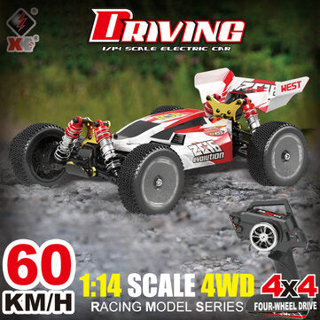 1/14 2.4G 4WD High Speed Racing RC Car Vehicle Models 60km/h Two Battery 7.4V 2600mAh