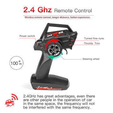 1/14 2.4G 4WD High Speed Racing RC Car Vehicle Models 60km/h Two Battery 7.4V 2600mAh