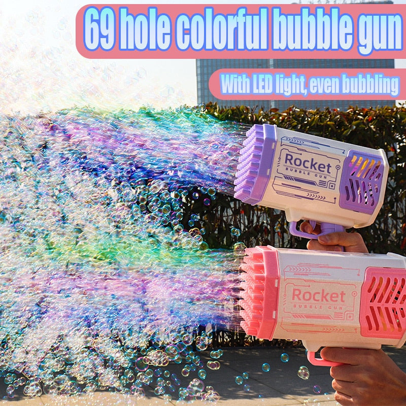 Gemdeck Giant Bubble Gun, 80 Holes Automatic Bubble Gun Rocket Launcher Gun  